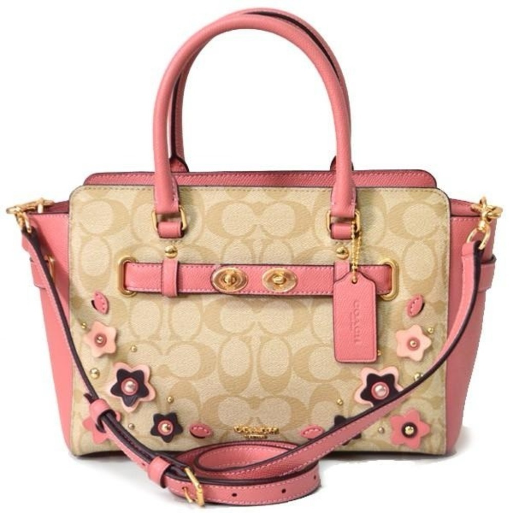 NEW! RARE Coach Blake Carryall 25 in Floral Appliqué Purses Bag Designer Womens - Picture 9 of 14